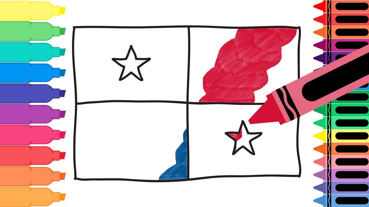 1280x720 How To Draw Panama Flag