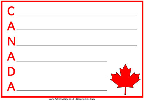 460x322 Canada Acrostic Poem Printable