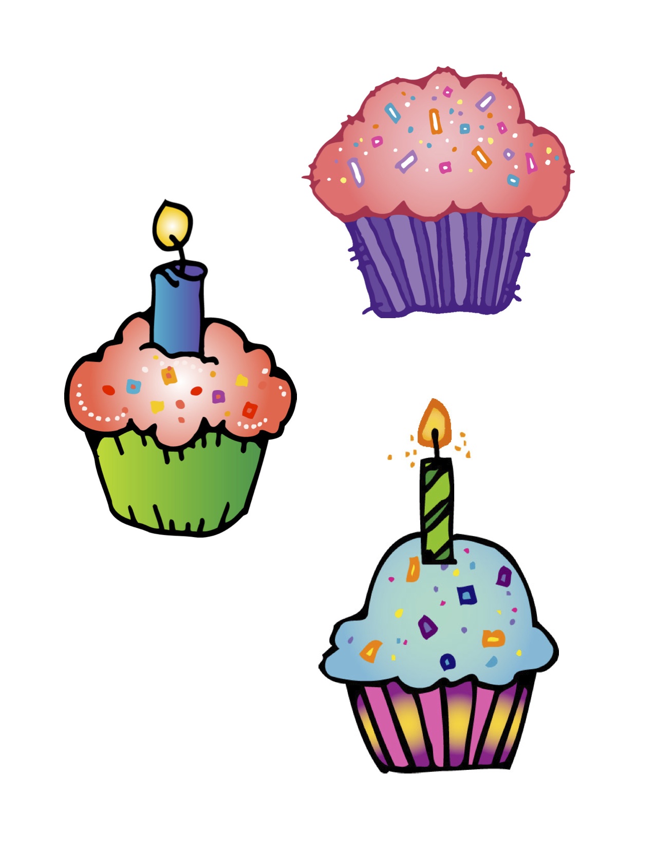 1275x1650 Icing Clipart Birthday Cupcake Pencil And In Color Clip Art Small