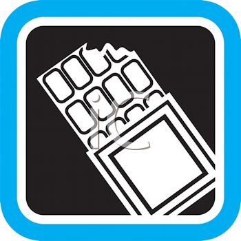 350x350 Chocolate Bar Black And White Clipart