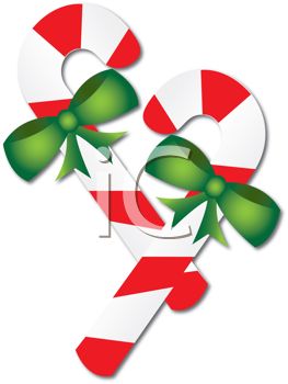 263x350 Picture Of Candy Cane With Green Bows In A Vector Clip Art