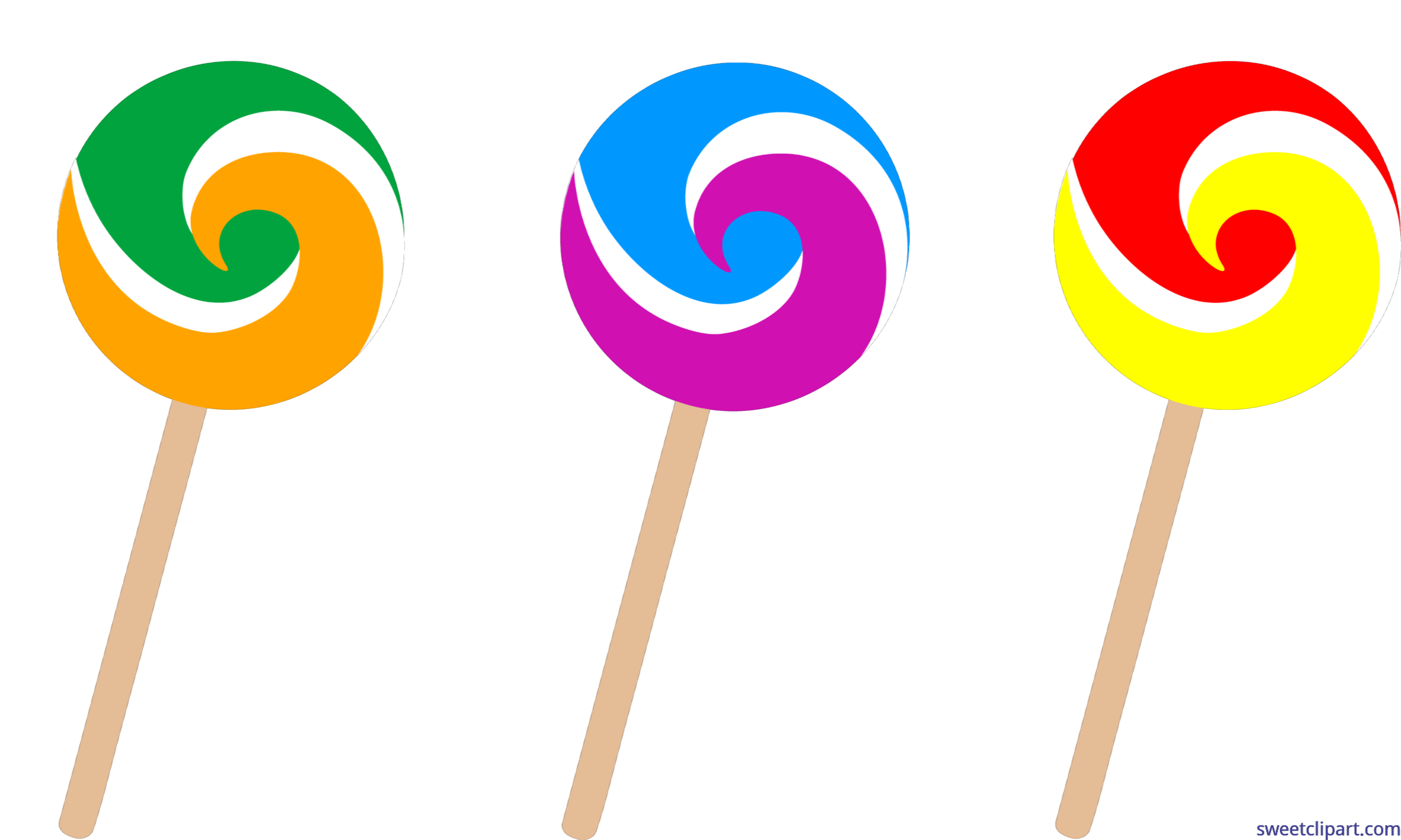 4962x2975 Candy Swirl Lollipops Clip Art