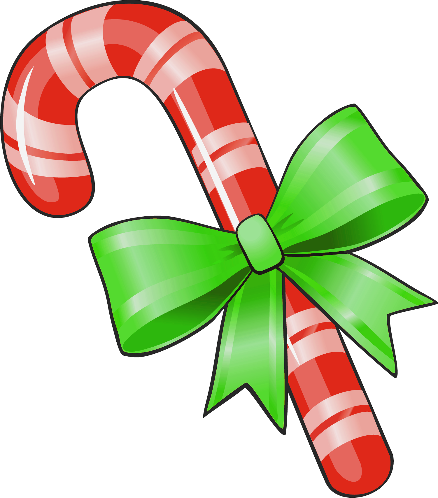 1502x1708 Transparent Christmas Candy Cane With Green Bow Png Clipart