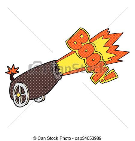 449x470 Freehand Drawn Cartoon Cannon Shooting Vector