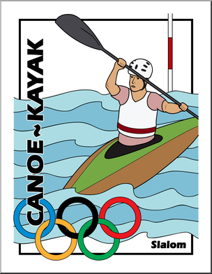 304x392 Clip Art Summer Olympics Event Illustrations Canoe Slalom Color