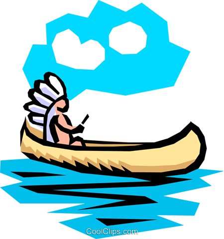 450x480 Indian Canoe Royalty Free Vector Clip Art Illustration Tran0243