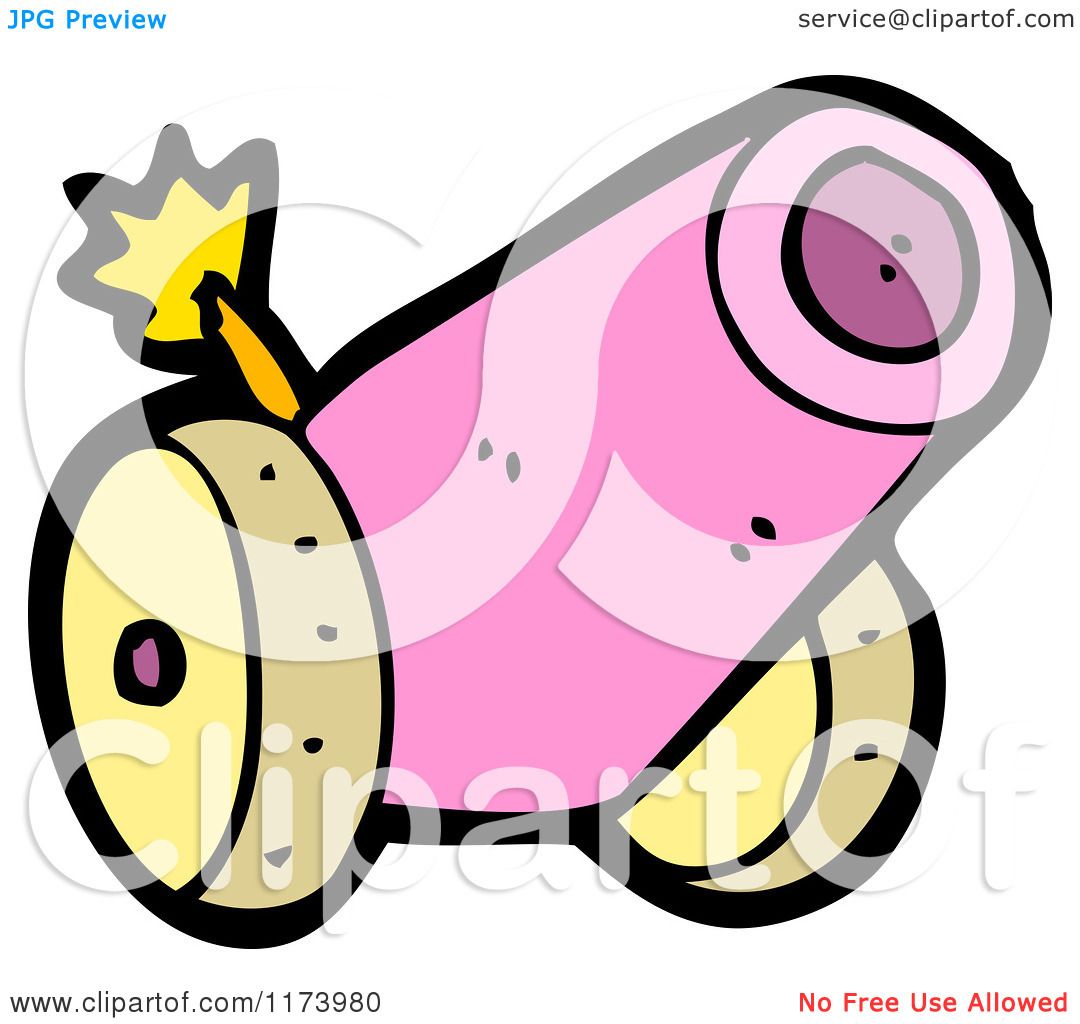 1080x1024 Cartoon Of A Pink Canon