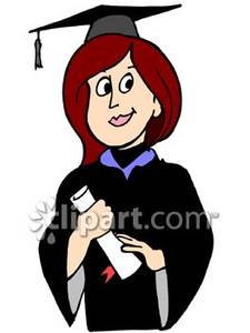 225x300 Female Graduate In Cap And Gown Holding Diploma Royalty Free