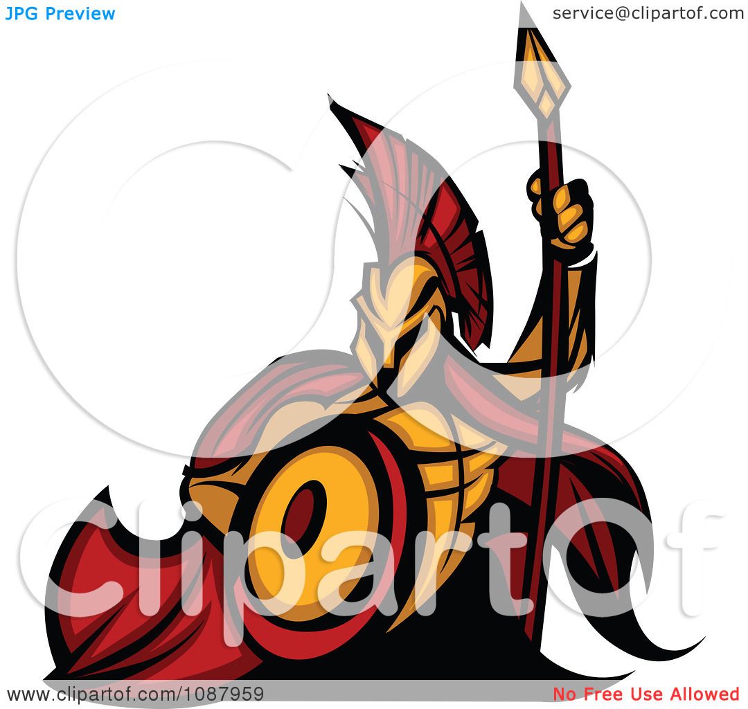 1080x1024 Clipart Spartan Warrior Mascot With A Cape Shield And Spear