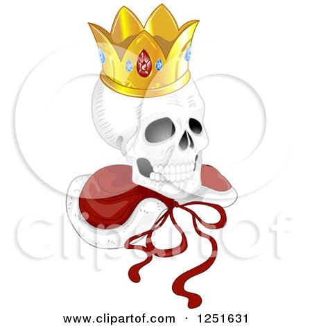 450x470 Clipart Of A Human Skull With A Kings Crown And Cape