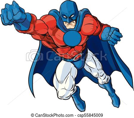 450x396 Patriotic Male Superhero Vector Cartoon. Vector Cartoon Clip Art
