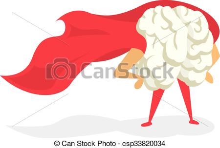 450x304 Brain Super Hero With Cape Proudly Standing Cartoon Vectors