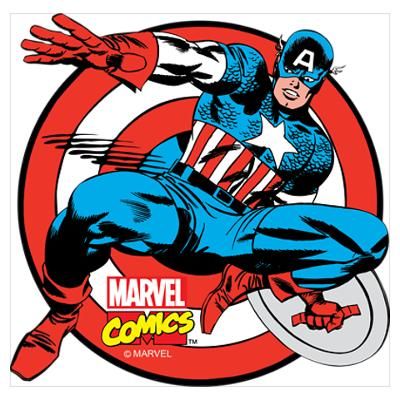 400x400 Captain America Shield Wall Art Poster