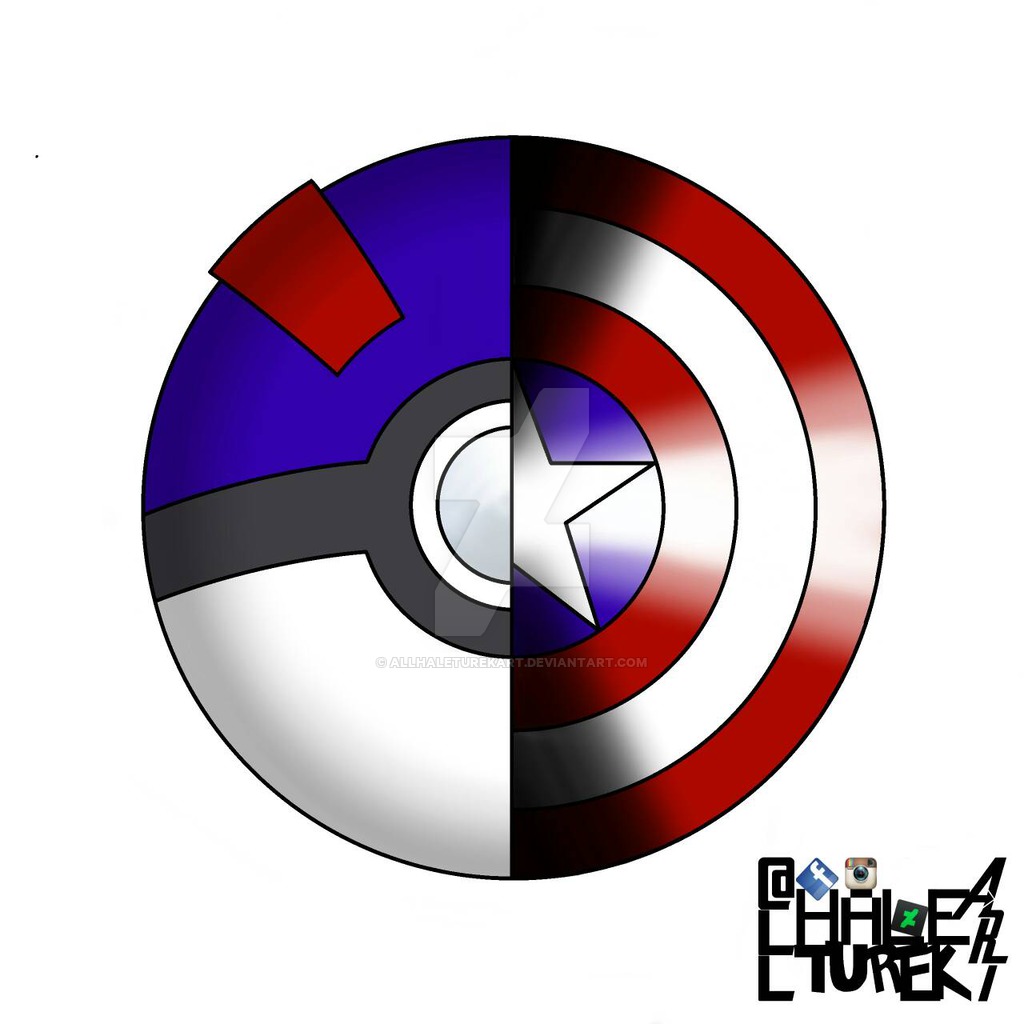 1024x1024 Great Ball Captain America Shield Fusion Logo By Allhaleturekart