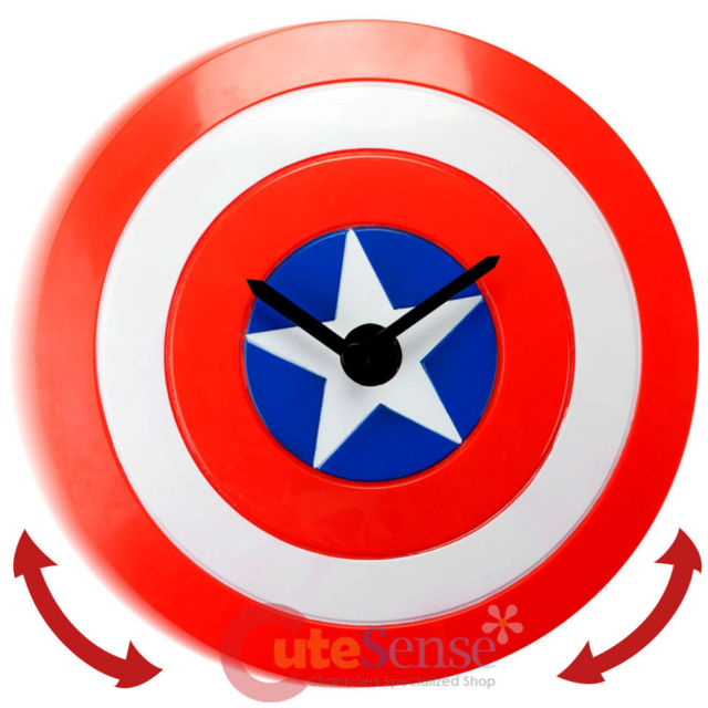 640x640 Marvel Wc 4605 Captain America Shield Clock Ebay
