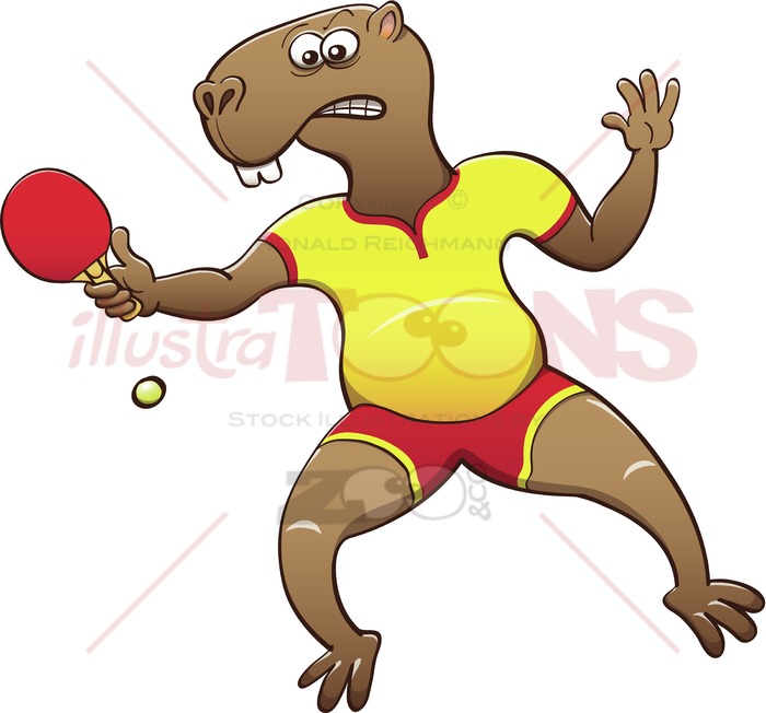 700x652 Capybara Playing Table Tennis