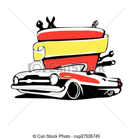 450x470 Retro Car Logo On A White Background Eps Vector