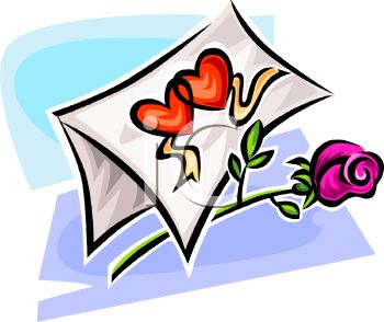 350x294 Royalty Free Clip Art Image A Rose With A Valentine Card