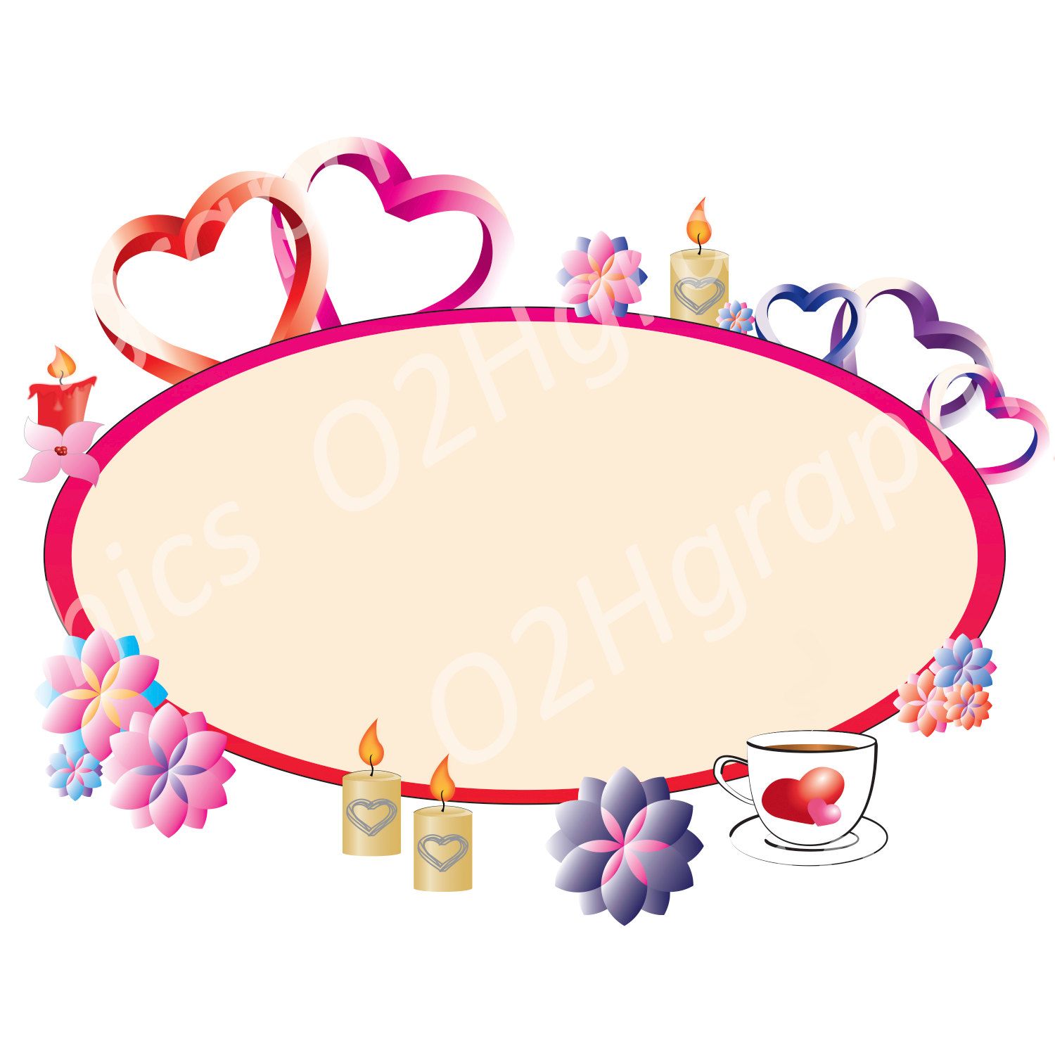 1500x1500 Valentine's Day Card Clipart Clip Art, Vector Clipart, Digital