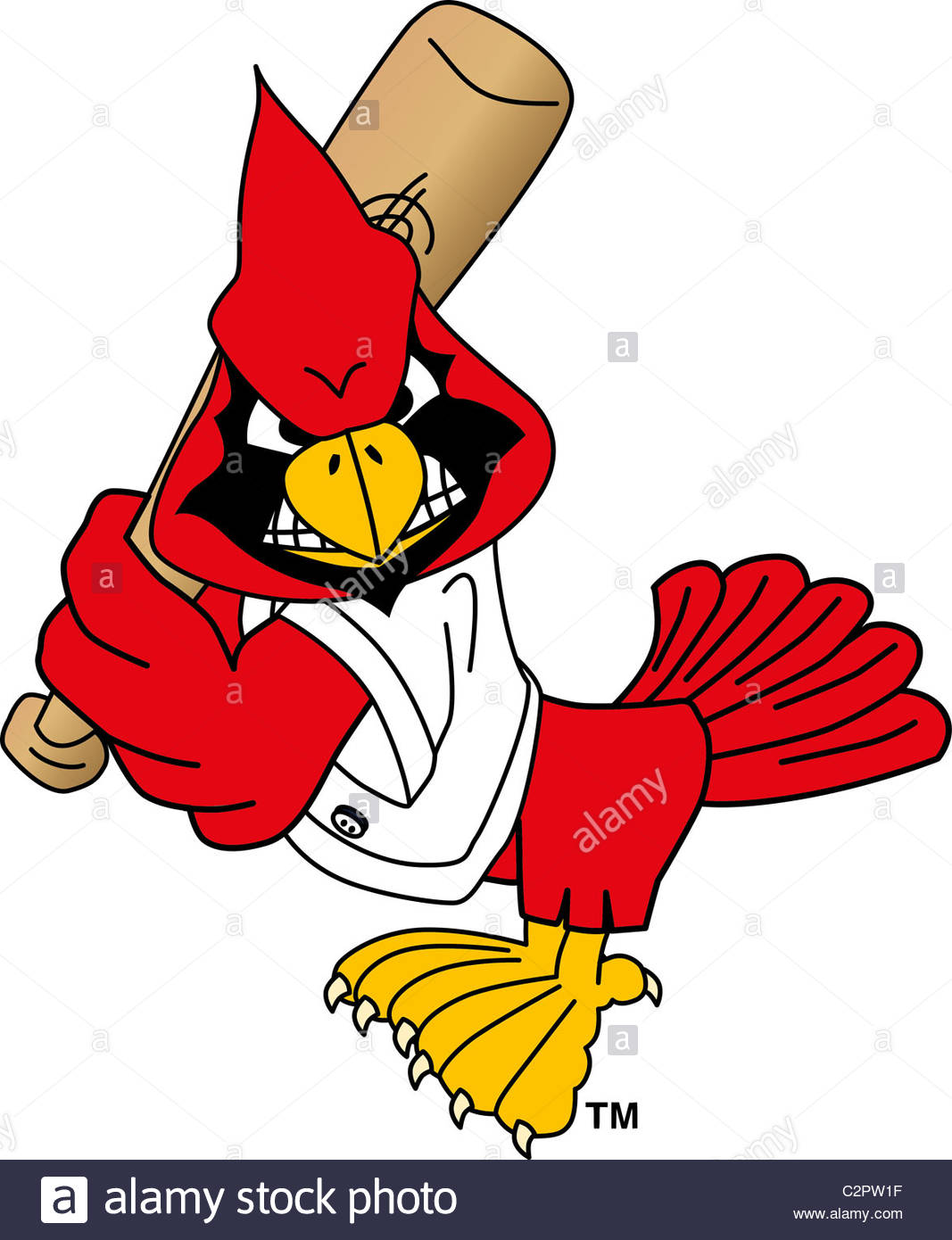 1067x1390 Cartoon Cardinal School Mascot Playing Baseball Stock Photo
