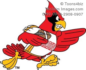 300x243 Clipart Cartoon Cardinal Playing Football