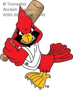 246x300 Clipart Cartoon Cardinal Playing Baseball