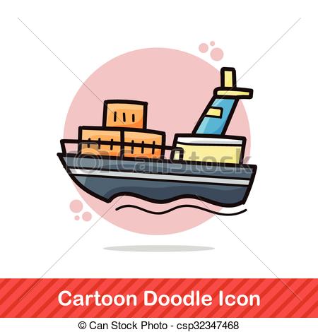 450x470 Boat Doodle Clip Art Vector