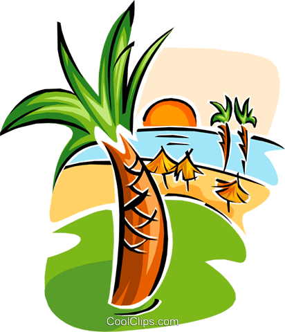 412x480 Caribbean Vacation Royalty Free Vector Clip Art Illustration