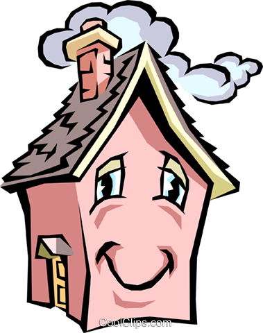 379x480 House With Caricature Face Royalty Free Vector Clip Art