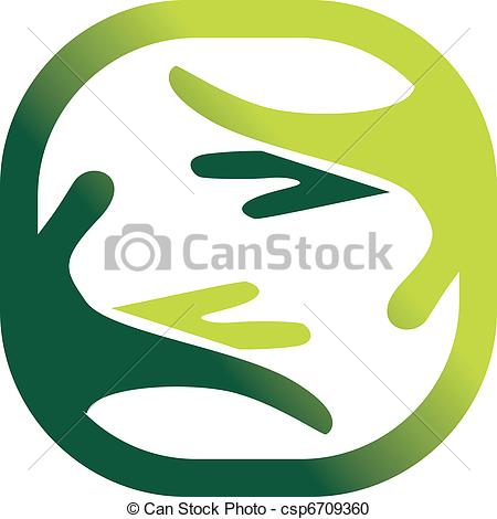 450x470 Green Symbol Of A Nature's Care. Vector Vector Clipart