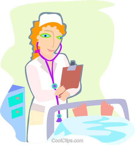 448x480 Nurse Caring For A Sick Patient Royalty Free Vector Clip Art
