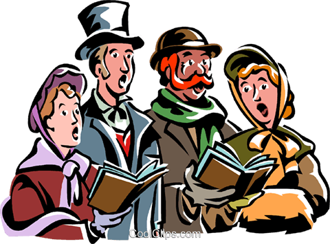 480x355 Christmas Carolers Royalty Free Vector Clip Art Illustration