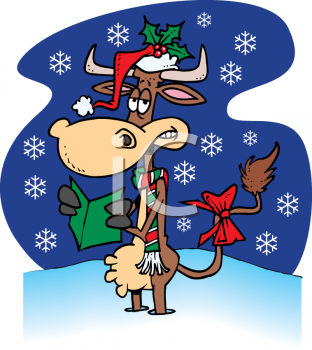 312x350 Christmas Carolers Clip Art Cartoon Clipart Picture Of A Cow