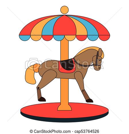 450x470 Carousel Horse Icon On A White Background, Vector Vector