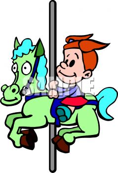 239x350 Picture Of A Girl Riding On A Horse And Carousel In A Vector Clip