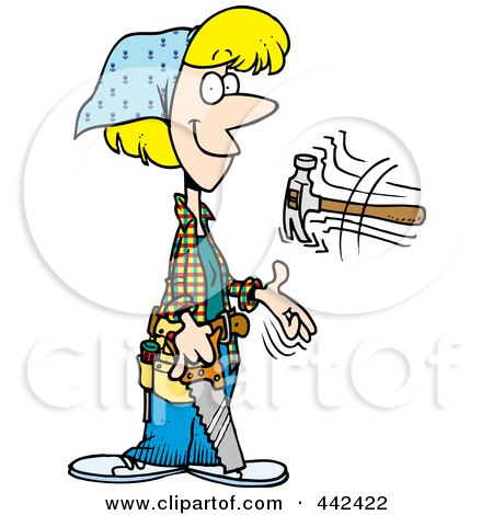 450x470 Royalty Free (Rf) Clip Art Illustration Of A Cartoon Construction