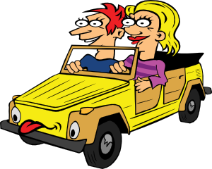 300x240 Girl And Boy Driving Car Cartoon Clip Art