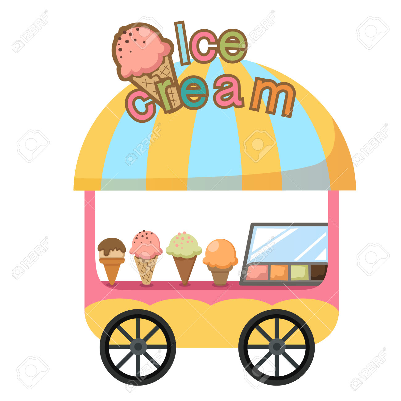 1300x1300 Ice Cream Cart Clipart 101 Clip Art