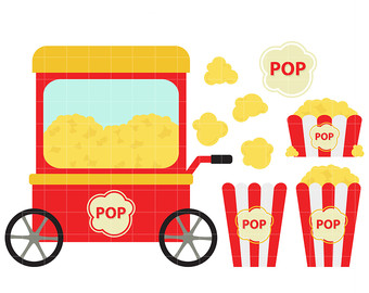 340x270 Popcorn Cart Clipart