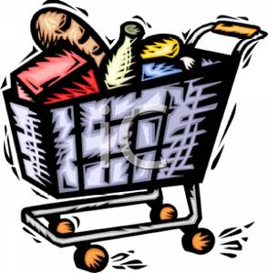 294x300 Royalty Free Clipart Image A Shopping Cart Full Of Food