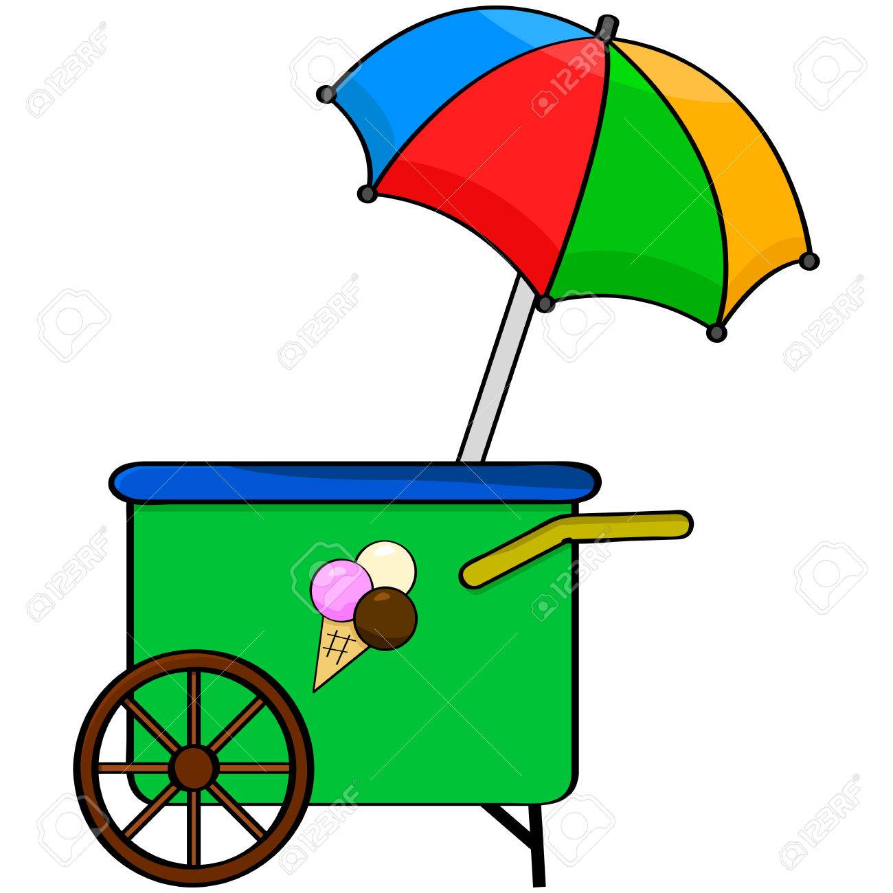 1300x1300 Ice Cream Cart Clipart 26159866 Cartoon Illustration Showing