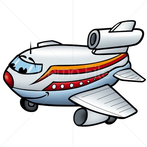 480x480 Smiling Cartoon Airplane Clipart