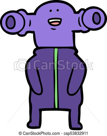 371x470 Friendly Cartoon Alien Vector Clip Art