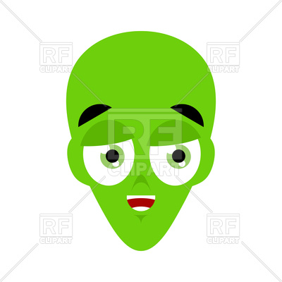 400x400 Green Cartoon Alien Face Royalty Free Vector Clip Art Image