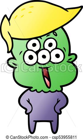 281x470 Happy Cartoon Alien Idiot Vector Clip Art