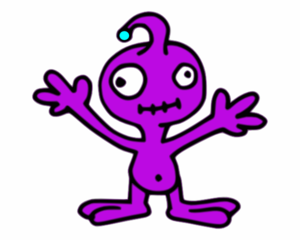 300x240 Purple Cartoon Alien Invader Clip Art