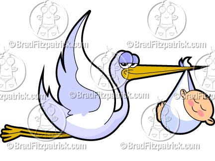 432x324 Cartoon Stork Amp Baby Clip Art Stork Amp Baby Graphics Clipart