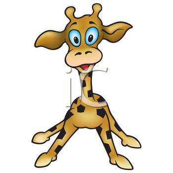 350x350 Picture Of A Cartoon Baby Giraffe Standing Up In A Vector Clip Art