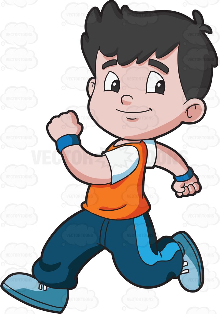 719x1024 A Boy Running Confidently Cartoon Clipart Vector Toons