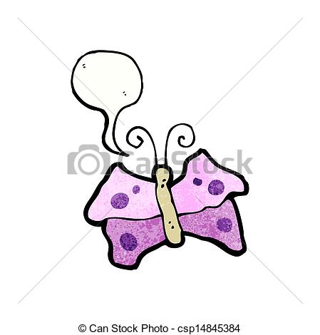 449x470 Cartoon Butterfly With Speech Bubble Vector